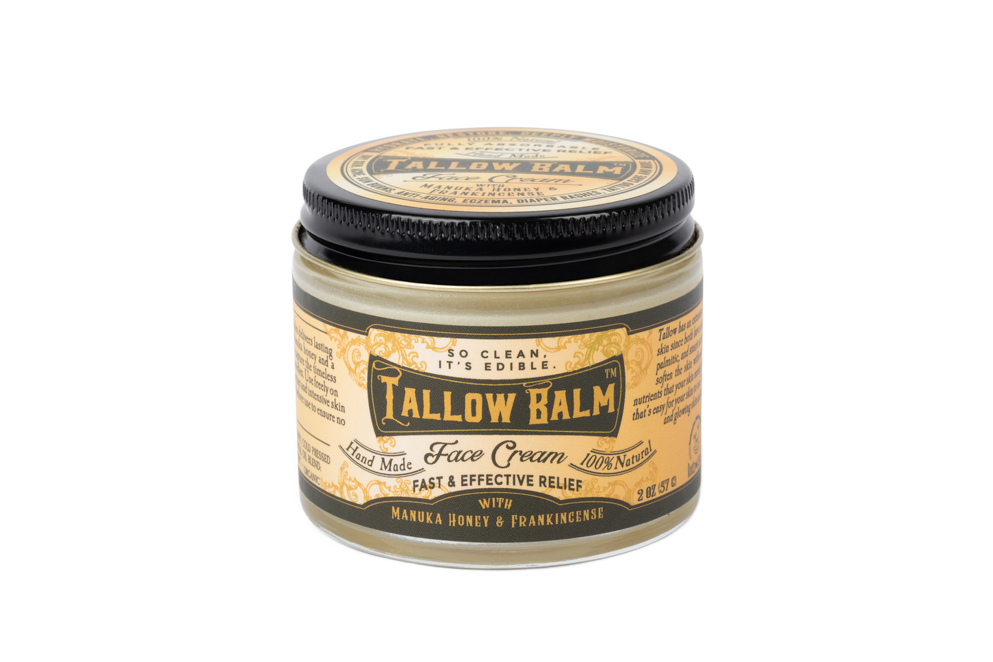 Tallow Face Cream with Manuka Honey & Castor Oil