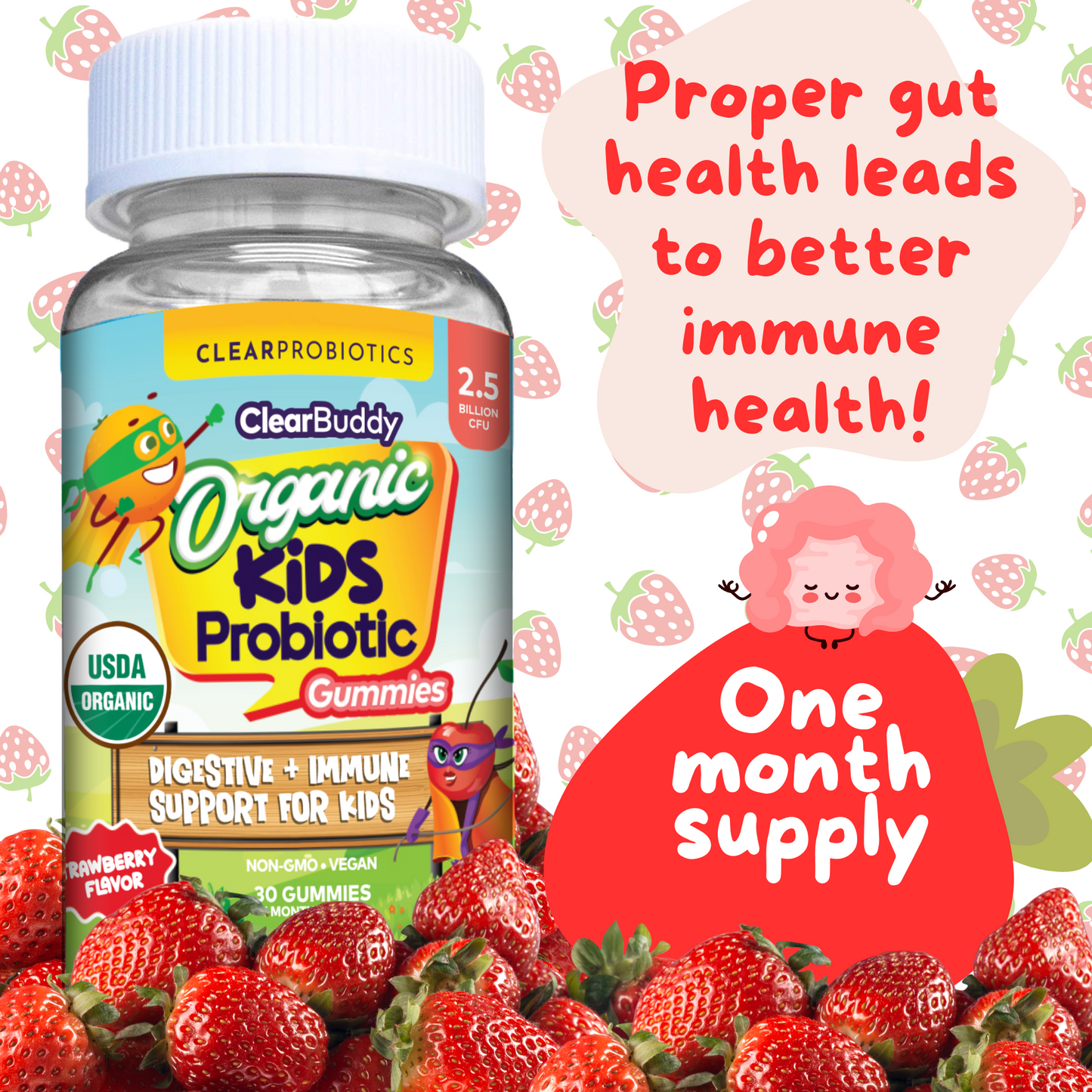 Clear Buddy Organic Kids Probiotic Gummies
