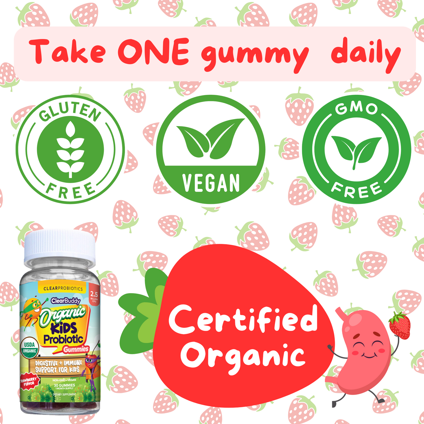 Clear Buddy Organic Kids Probiotic Gummies