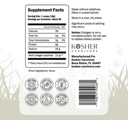 Kosher Pasture Raised Beef Collagen Peptides