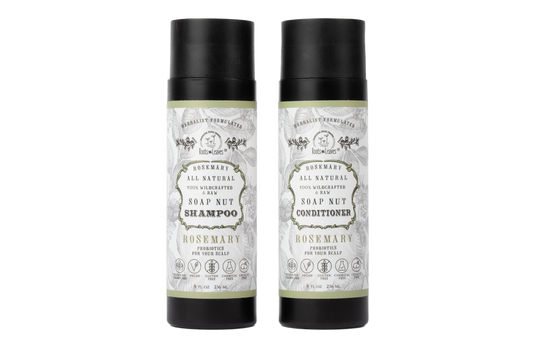 All Natural Soapnut Shampoo and Conditioner Set ROSEMARY- wild fermented probiotics for your scalp