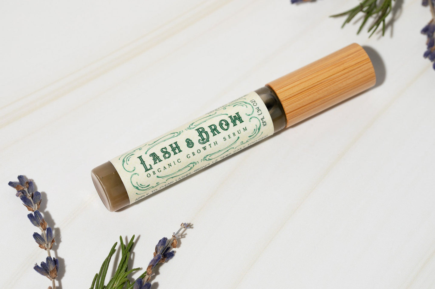 Organic Lash & Brow Serum with cold pressed castor oil and pearl powder