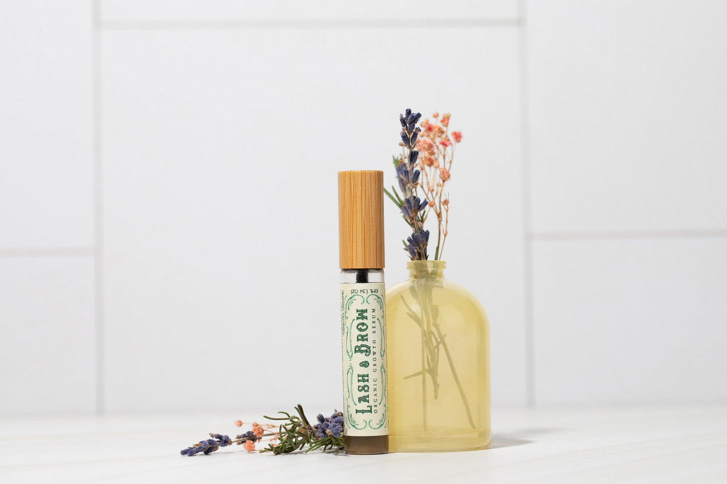 Organic Lash & Brow Serum with cold pressed castor oil and pearl powder