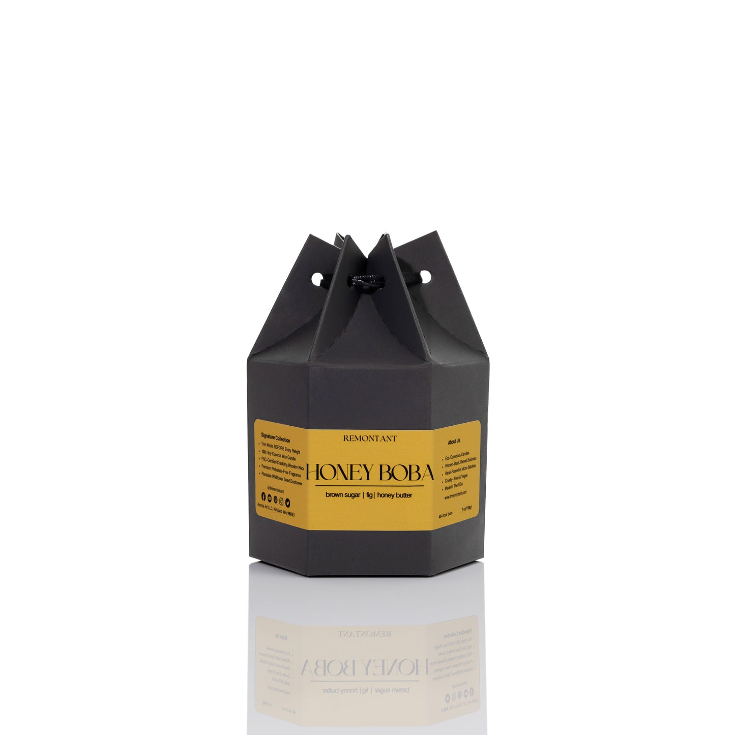 Honey Boba Candle  | Brown Sugar ~Figs ~ Honey Butter | Wood Wick Candle.