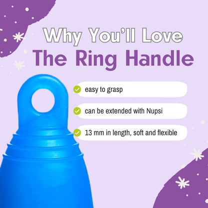 Small MeLuna Menstrual Cup for Teens, Ring Me Luna