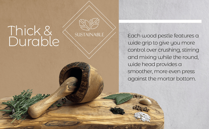 Olive Wood Mortar & Pestle