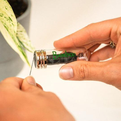 Bamboo Charcoal Floss in Glass Container